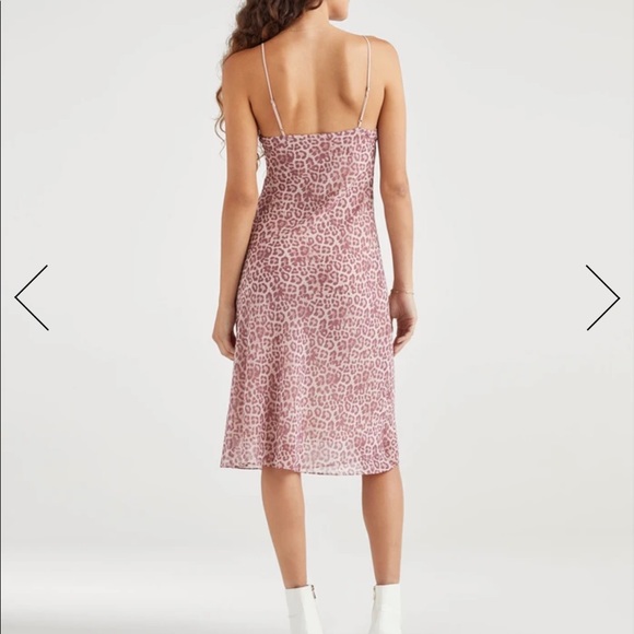 7 for All Mankind SEAMED CHIFFON SLIP DRESS IN ROSE LEOPARD - Picture 3 of 8